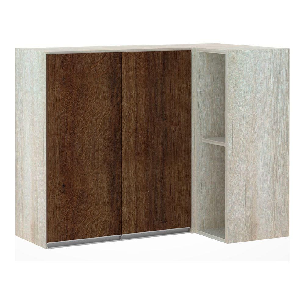 Armário Canto Reto Luciane Conjugado 2 Portas Lis