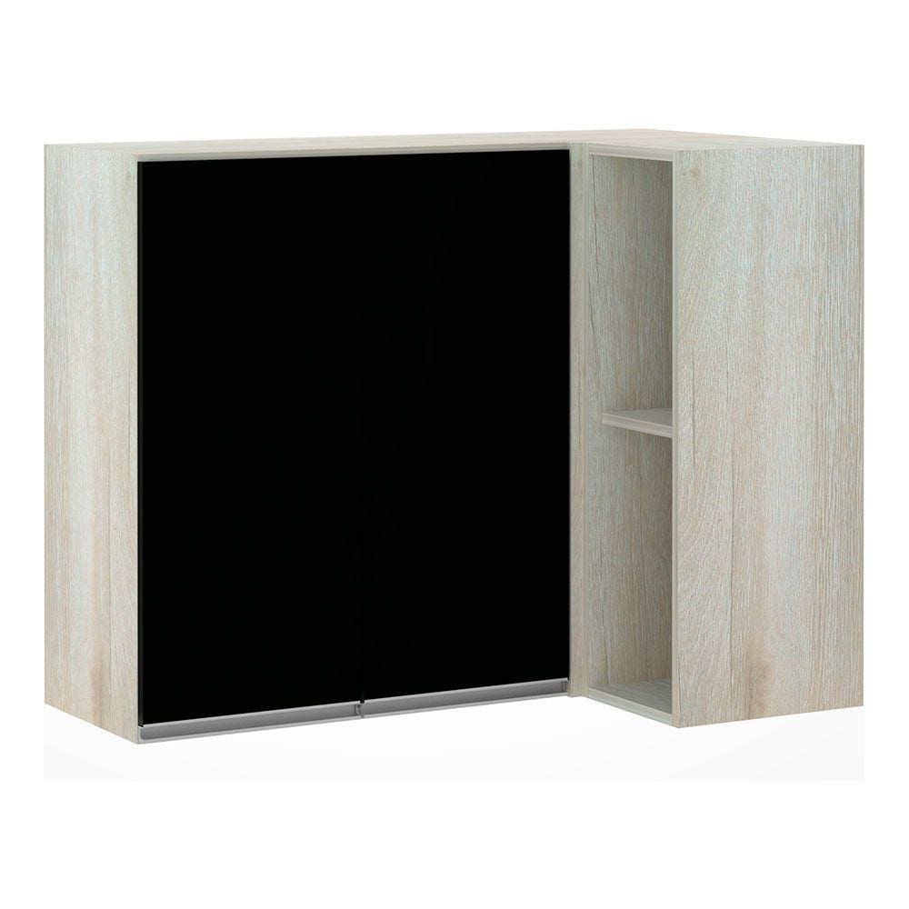 Armário Canto Reto Luciane Conjugado 2 Portas Lis