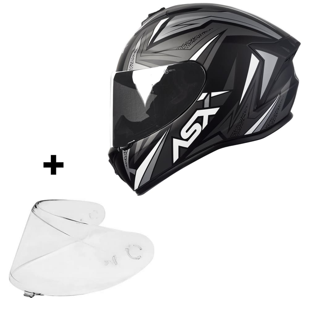 Capacete Asx Moto Vector Preto Masculino Esportivo + Viseira