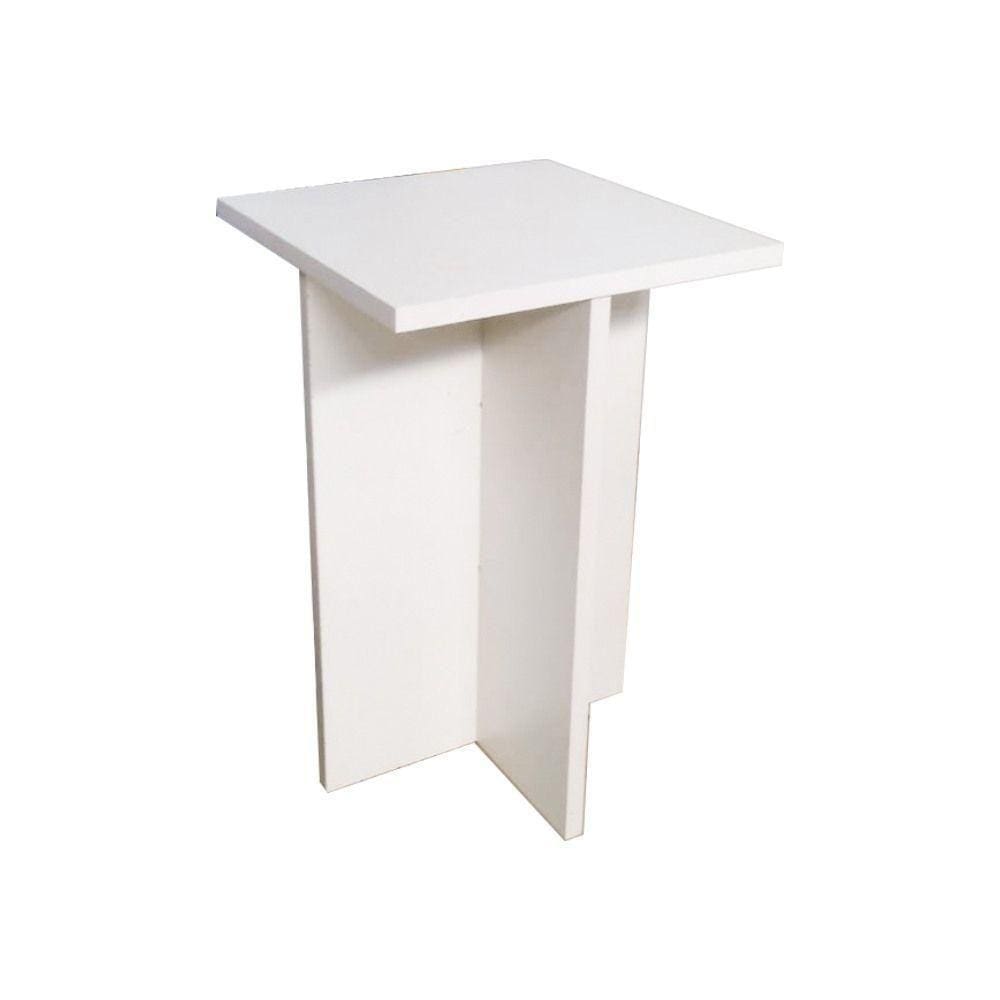 Banco Tampo Quadrado 55 Cm Branco Em Mdf