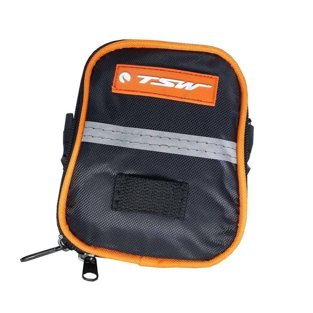 Bolsa De Selim Bicicleta 3,5 Litros Nylon Modelo 03 com Faixa Refletora Resistente à Água Ciclismo Tsw