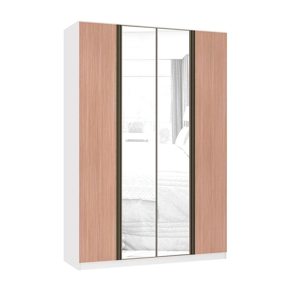 Guarda Roupa 4 Portas 3 Gavetas 159,2 cm com Espelho Prime Luciane Móveis