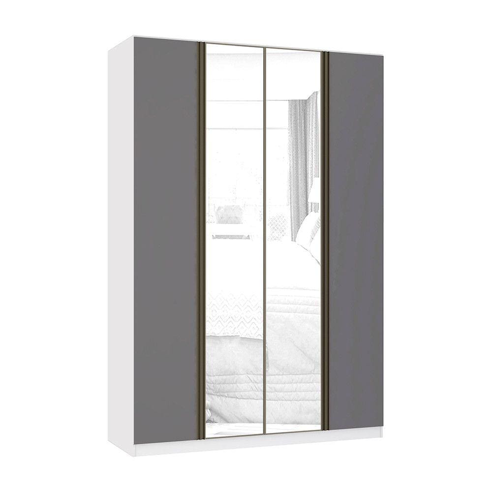 Guarda Roupa 4 Portas 3 Gavetas 159,2 cm com Espelho Prime Luciane Móveis
