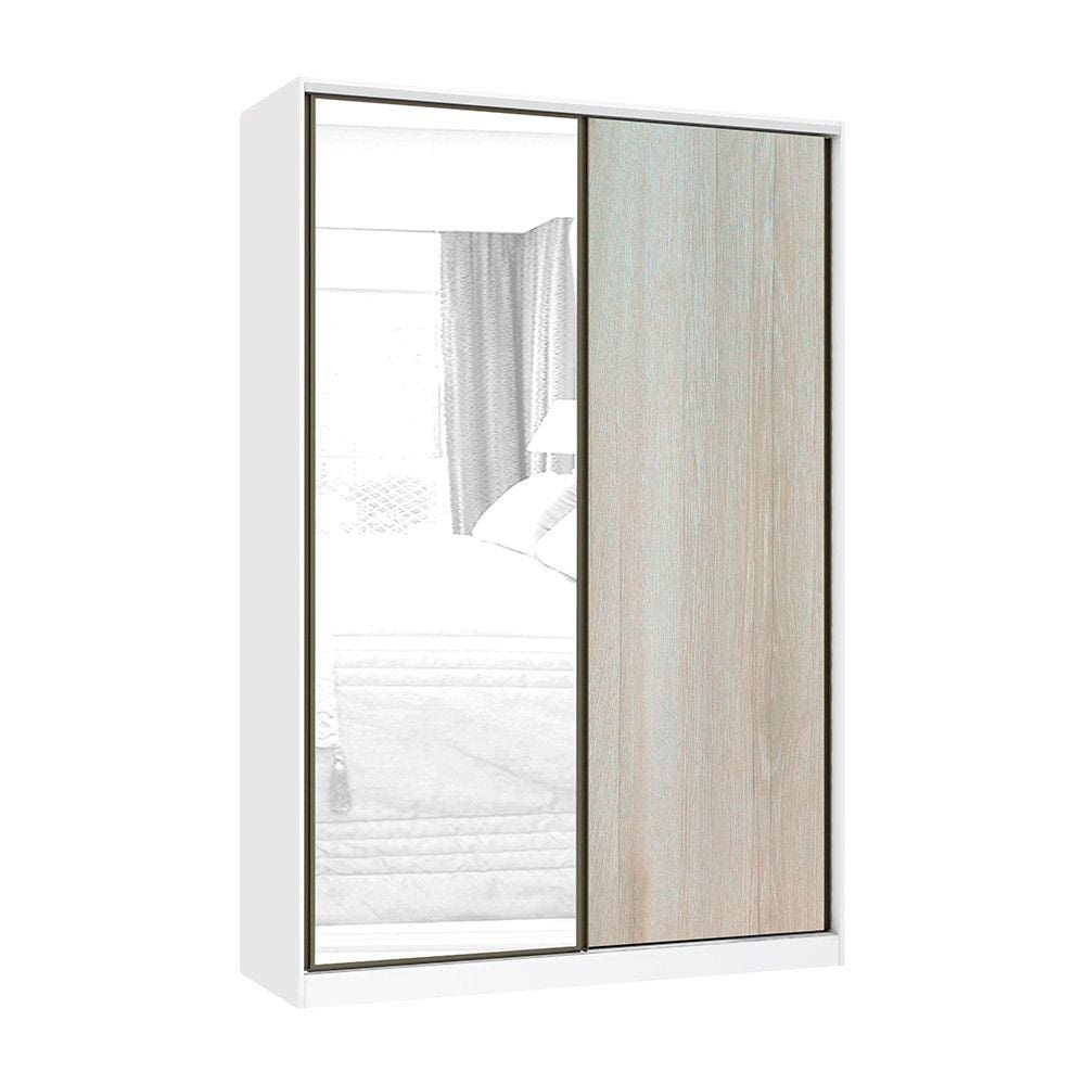 Guarda Roupa 2 Portas de Correr 3 Gavetas 159cm com Espelho Prime Luciane Móveis
