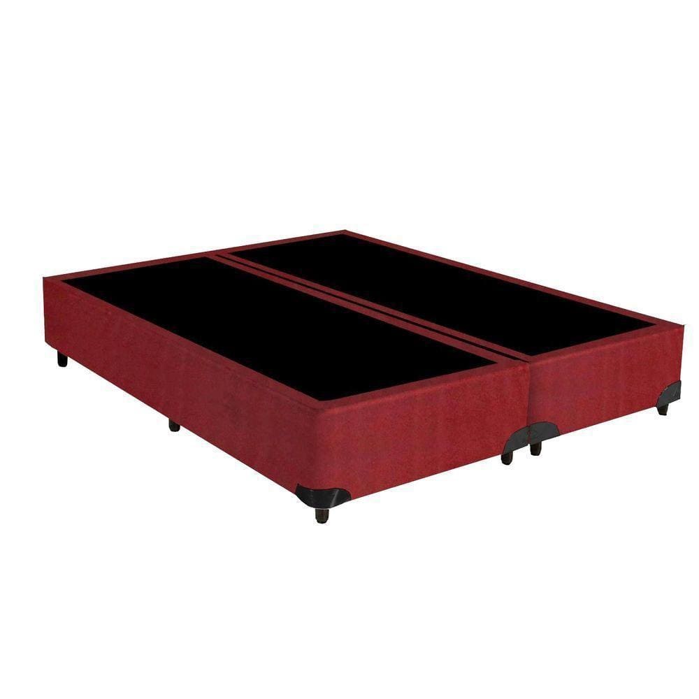 Base Box Queen Bipartido Sp Móveis Suede Vinho - 42X158X198