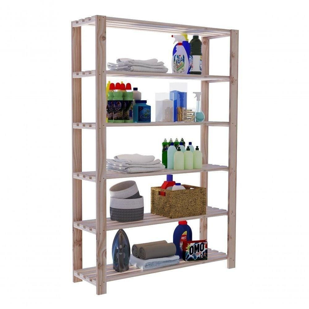 Kit Prateleiras Vazadas Madeira Armário Para Lavanderia