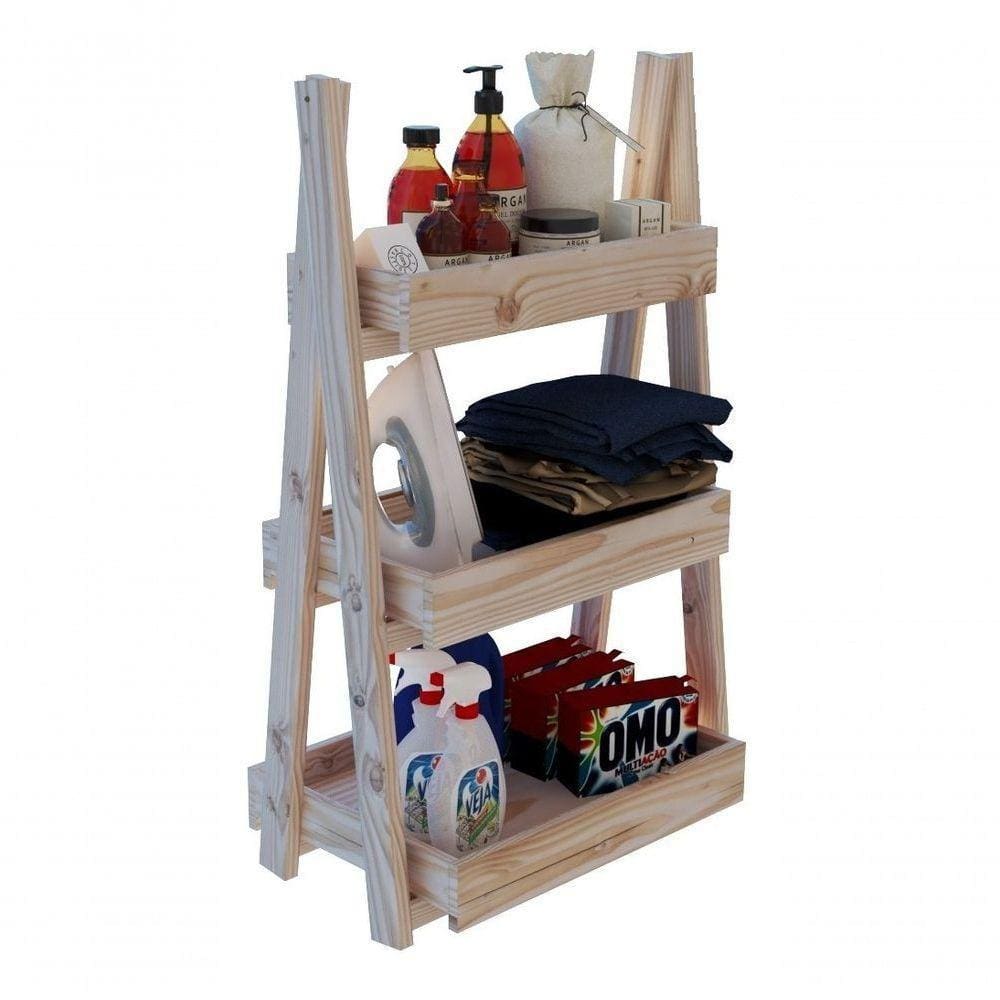 3 Andares Apoio Para Lavanderia Toalheiro De Madeira