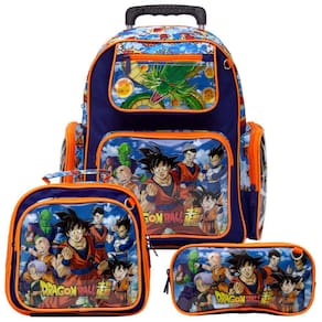 Kit Completo Mochila Infantil Dragon Ball Z Goku Super Rodinhas