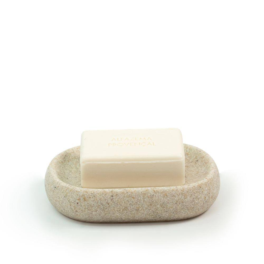 Saboneteira de resina oval areia - Oikos