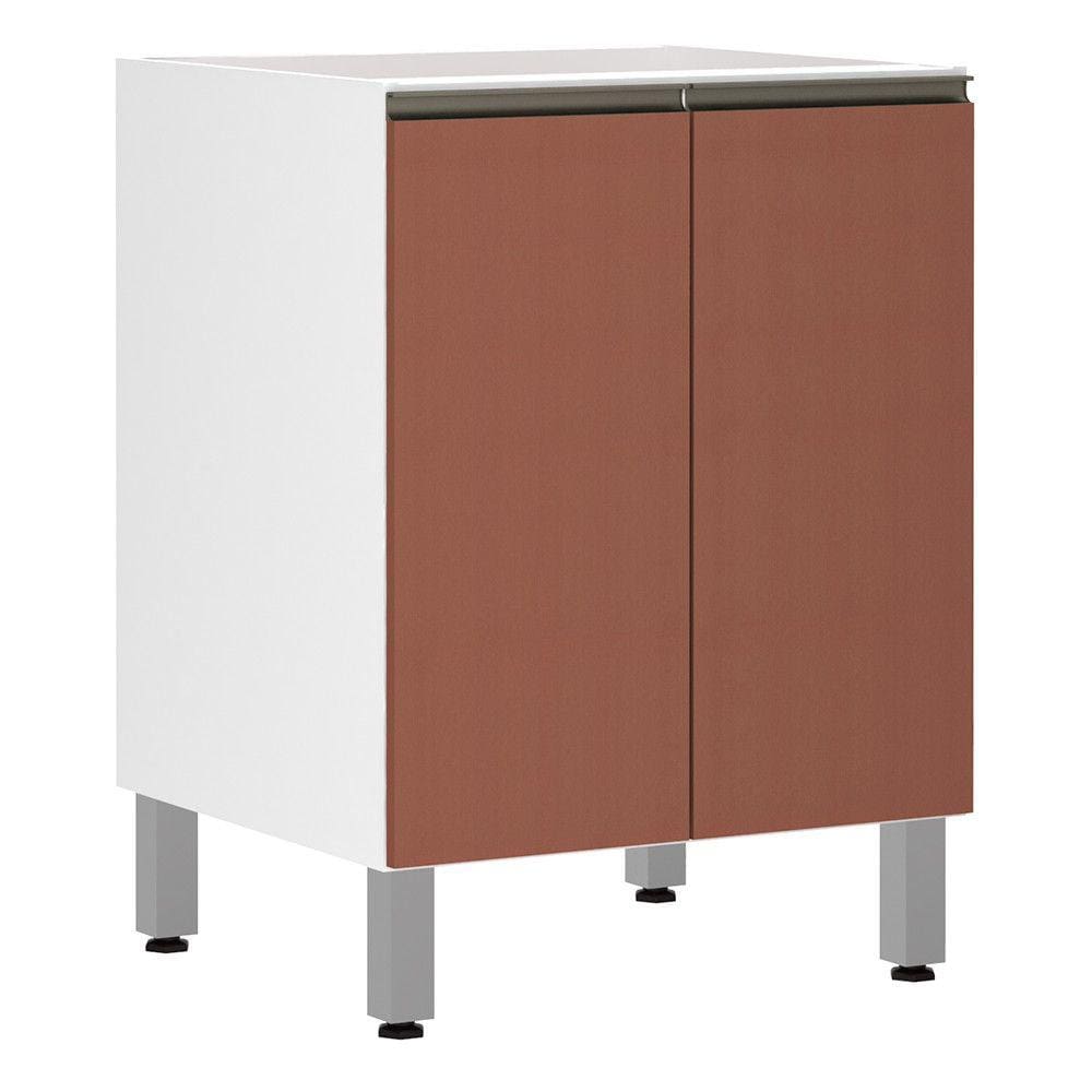 Balcão de Cozinha sem Tampo 60cm 2 Portas Pérola Luciane Móveis