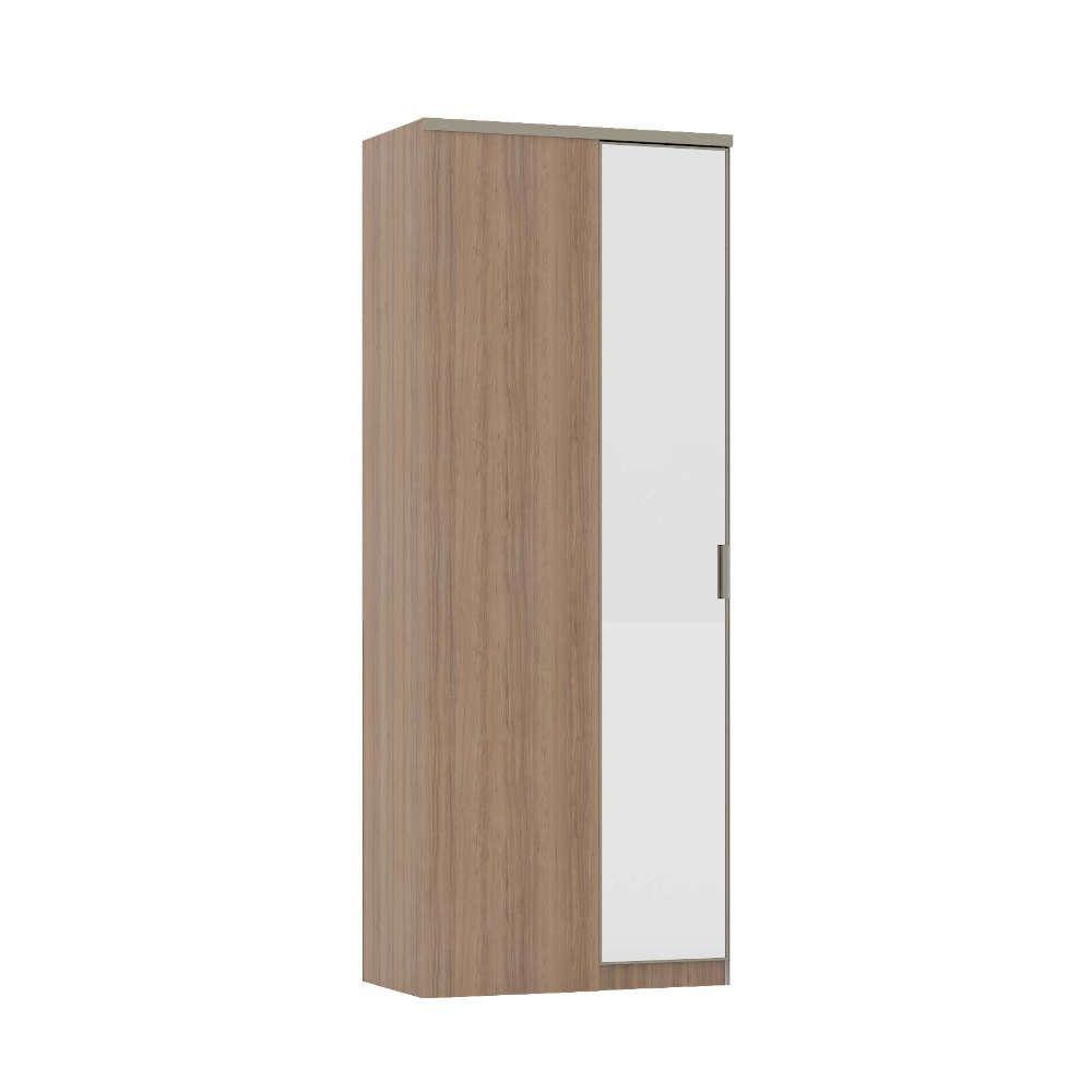 Guarda-Roupa Modulado Solteiro Connect Luciane Canto Reto 1 Porta Alumínio com Espelho