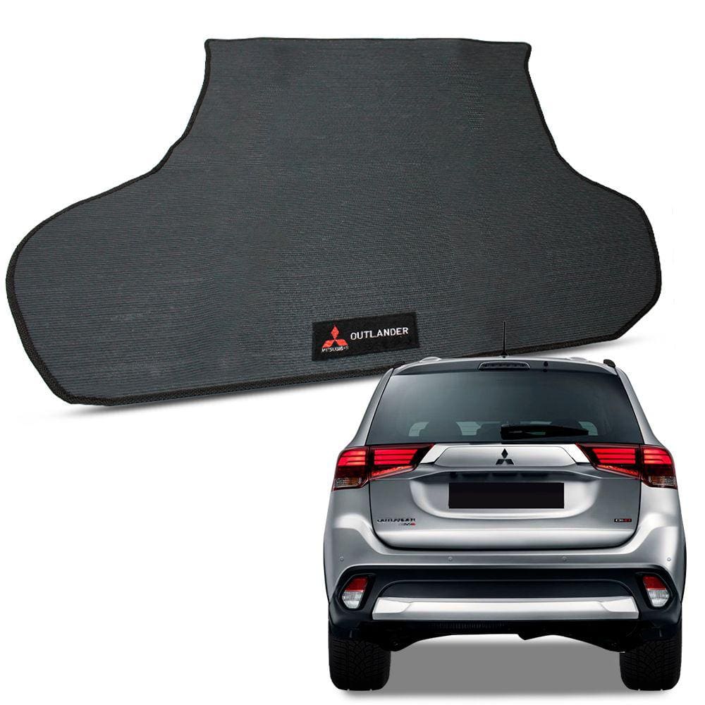 Tapete Porta Malas Outlander 2013 2014 2015 2016 2017 2018 2019 2020 2021 2022 Borracha Bordado Automotivo