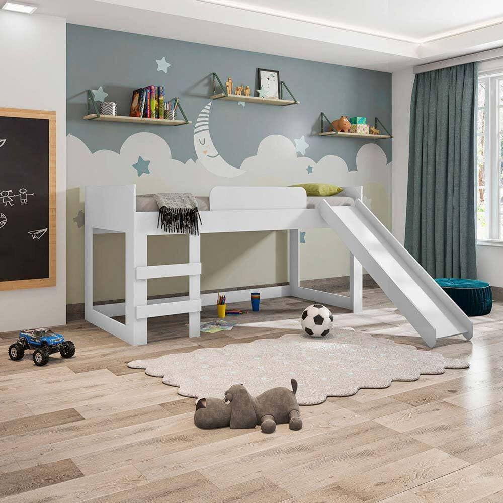 Cama com Escorregador Joy Pura Magia Branco