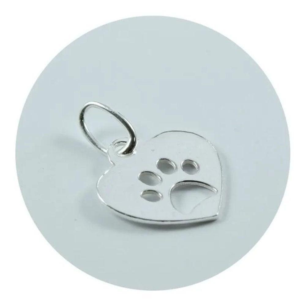 Pingente Prata 925 Coração Com Pata 12Mm - P. Vecchio Joias