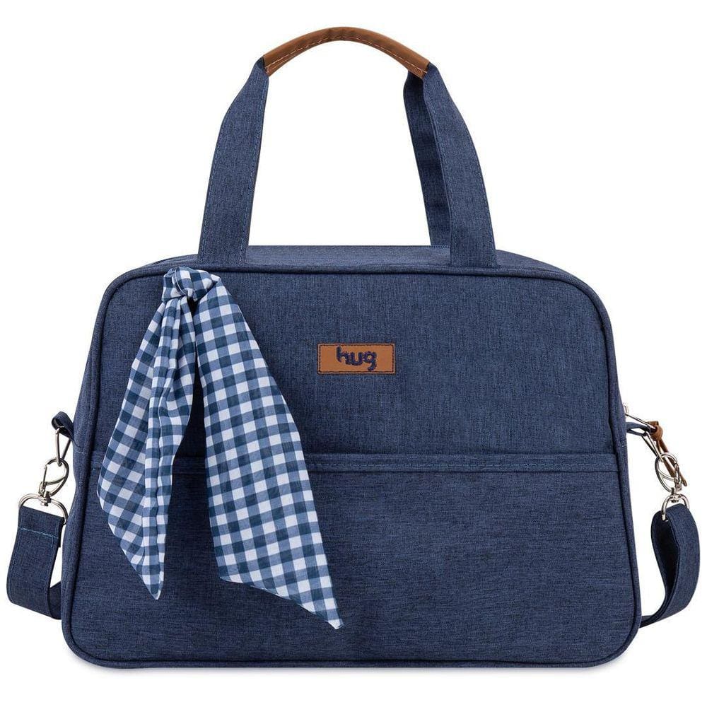 Bolsa De Maternidade Hug Média Mescla Azul Marinho