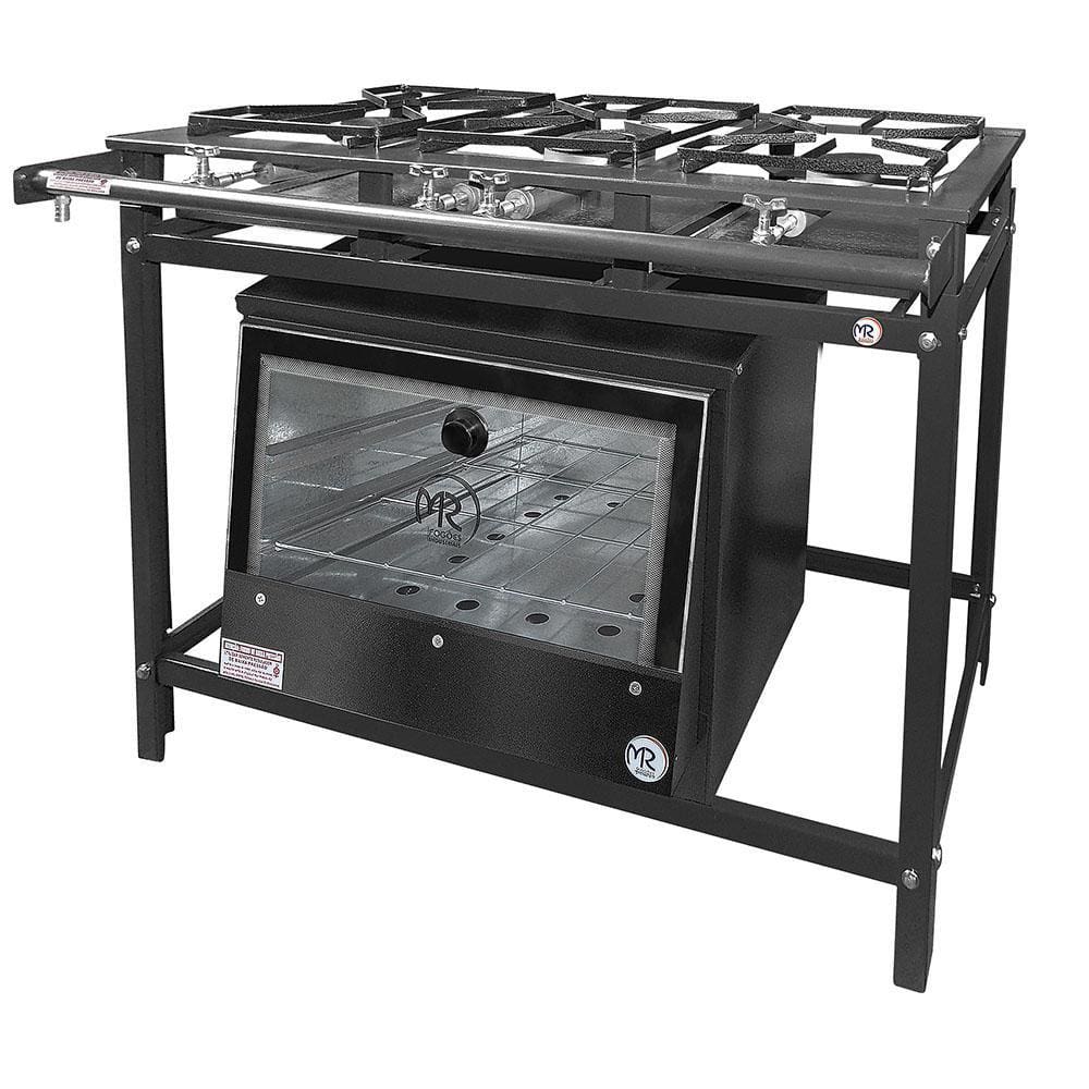 Fogão 3 Bocas Mr Fogões Baixa Pressão C/ Forno Preto