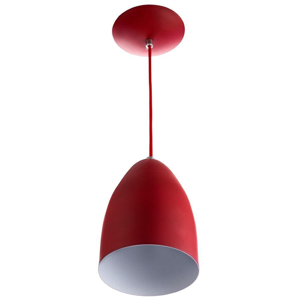 Lustres Pendente Cone Vermelho Sala Cozinha Quarto