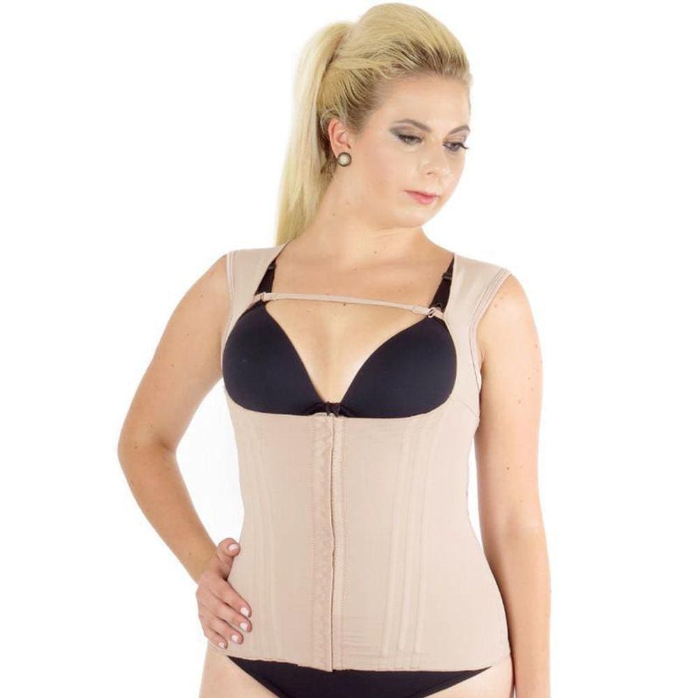 Cinta Modeladora Alça Regata Com 12 Barbatanas Nude G