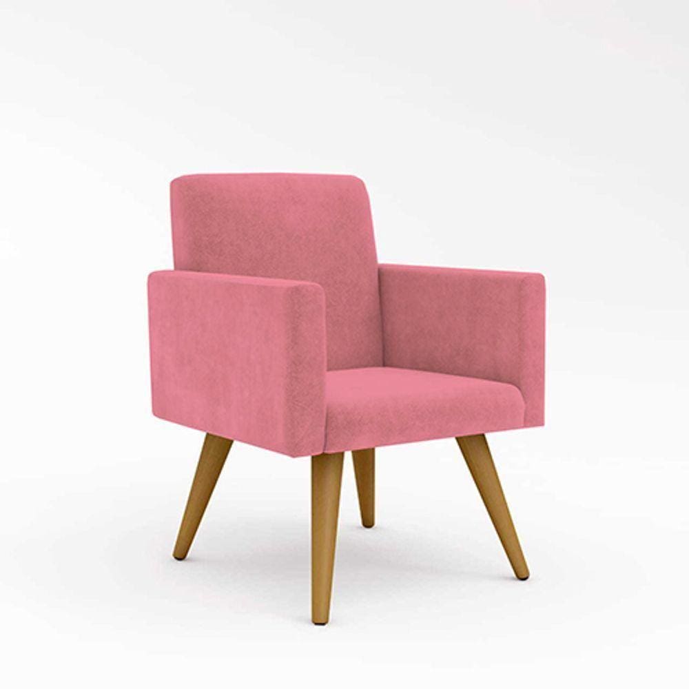 Poltrona Pé Palito Decoração Rosa