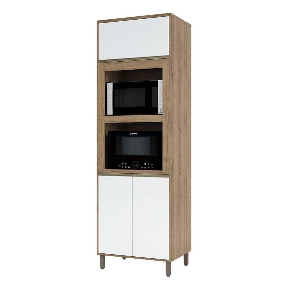 Paneleiro 70 cm Duplo Nicho 2 Portas de abrir 1 Porta Basculante 1 Prateleira Mel Luciane Móveis