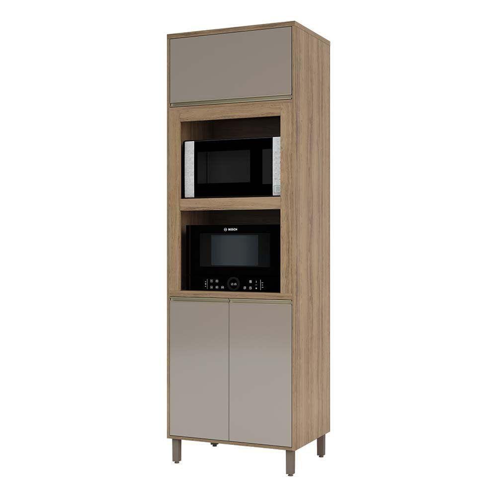 Paneleiro 70 cm Duplo Nicho 2 Portas de abrir 1 Porta Basculante 1 Prateleira Mel Luciane Móveis