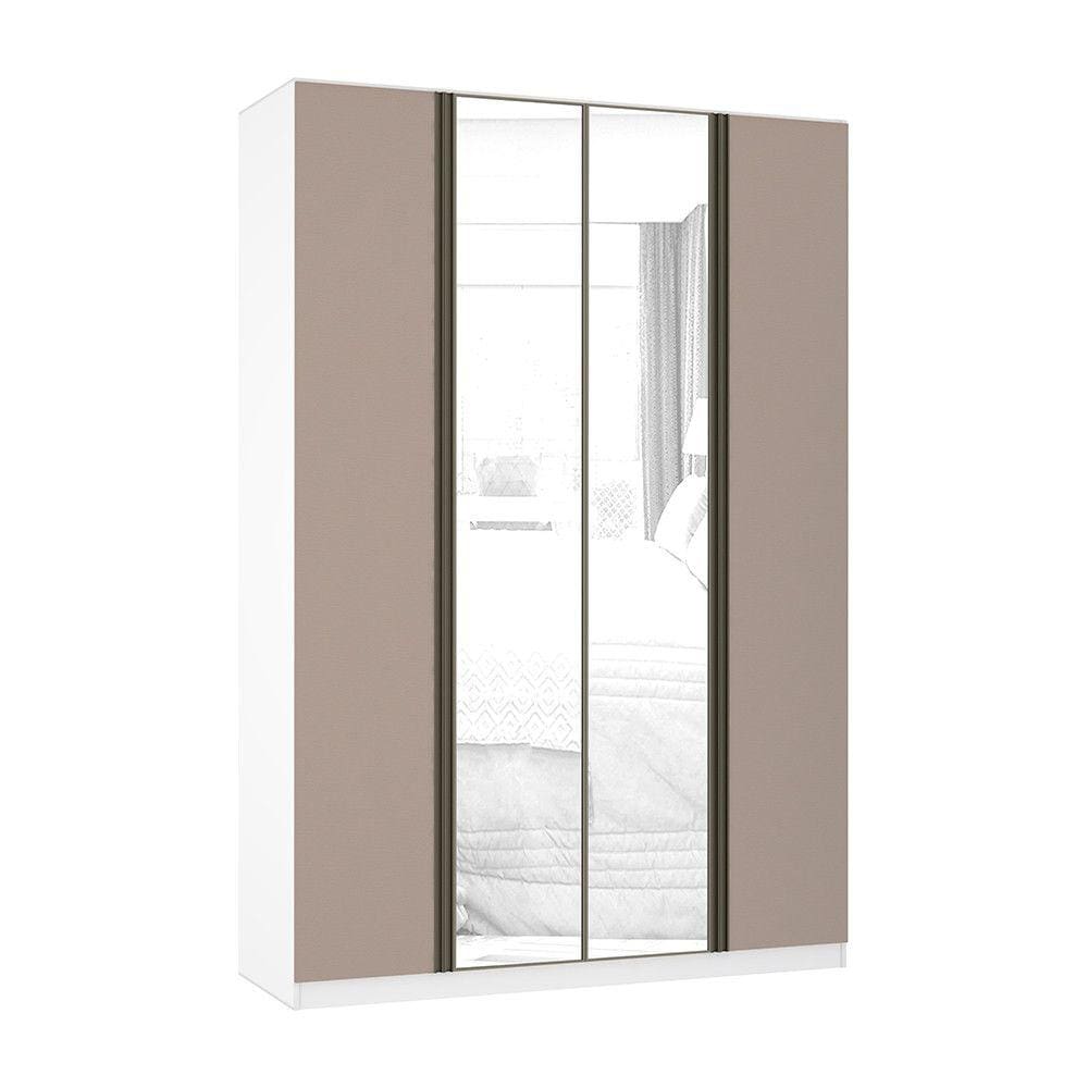 Guarda Roupa 4 Portas 3 Gavetas 159,2 cm com Espelho Prime Luciane Móveis