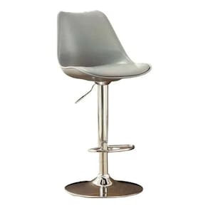 Banco Alto Para Bar Giratório Cinza Aço Inox - 92x40x40cm