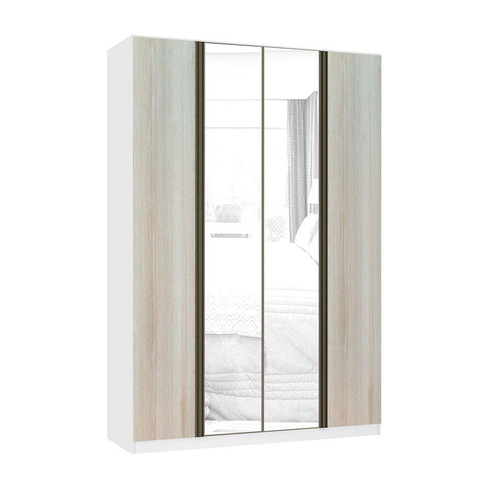 Guarda Roupa 4 Portas 3 Gavetas 159,2 cm com Espelho Prime Luciane Móveis