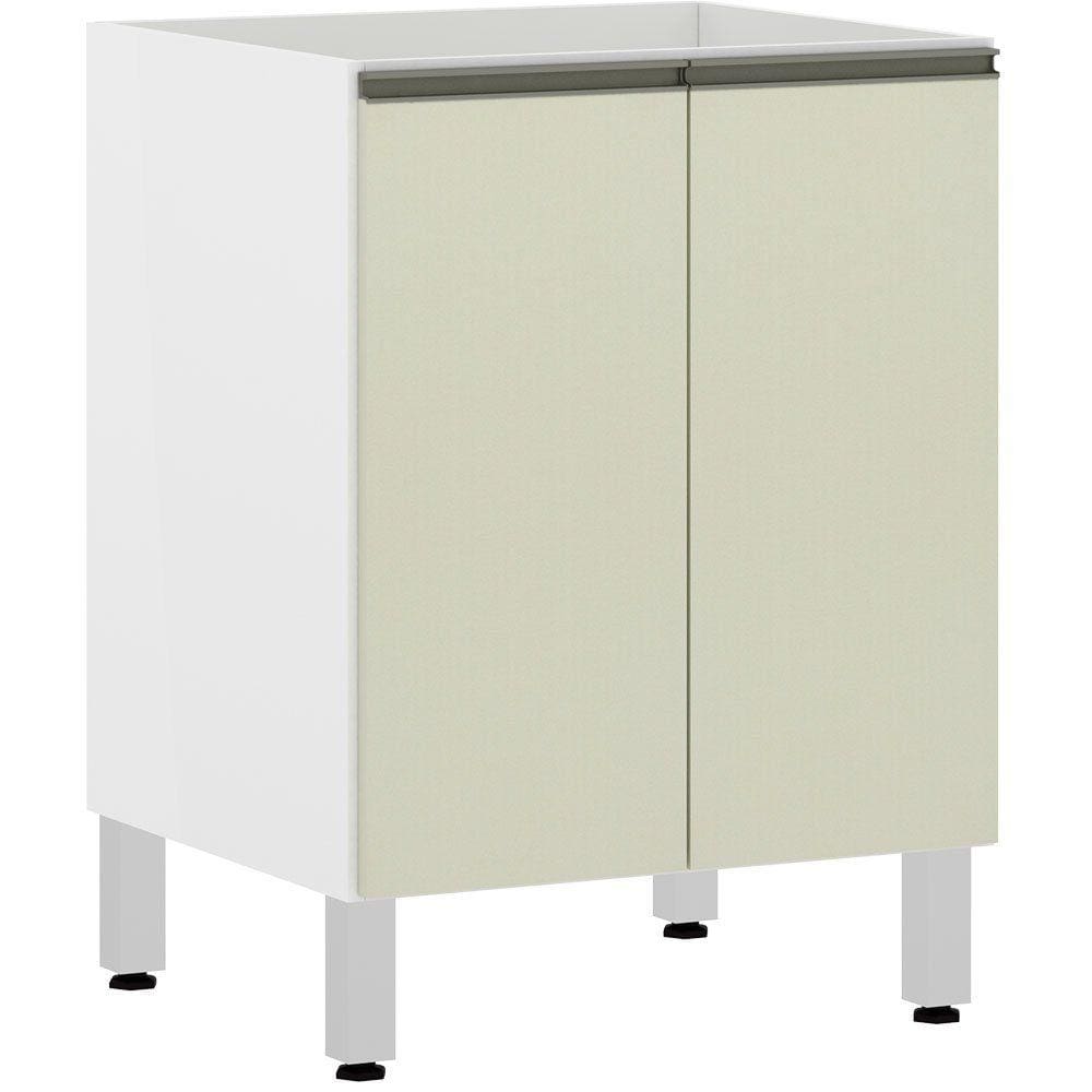 Balcão de Cozinha sem Tampo 60cm 2 Portas Pérola Luciane Móveis