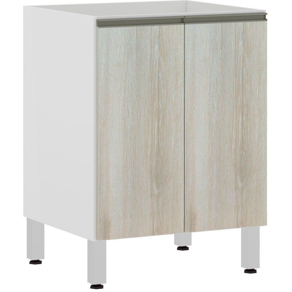 Balcão de Cozinha sem Tampo 60cm 2 Portas Pérola Luciane Móveis