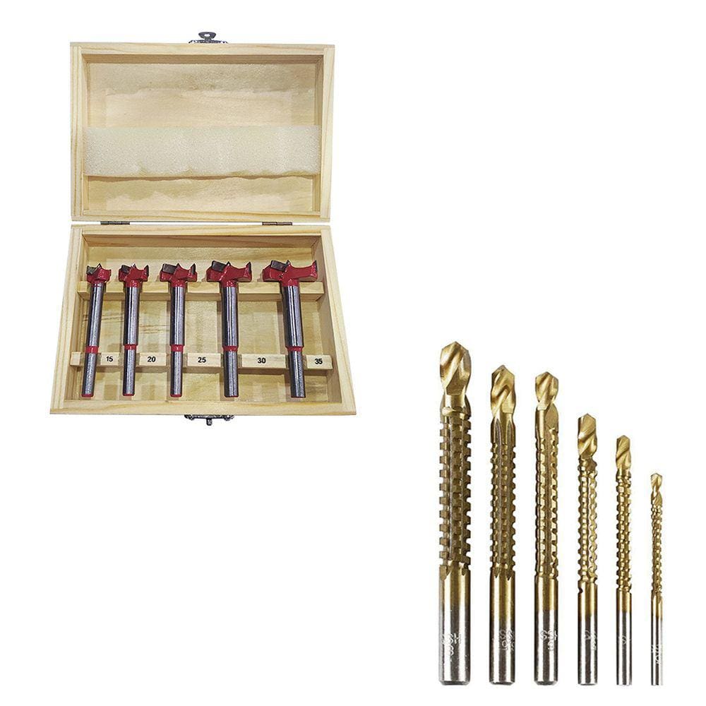 Kit Com 6 Brocas de Corte Lateral + Jogo 5 Brocas Forstner