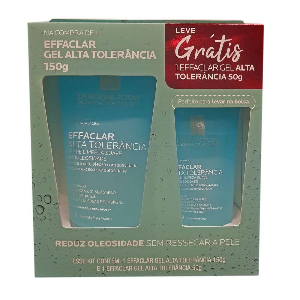 Kit Gel de Limpeza Facial Effaclar Alta Tolerância La Roche-Posay 150g e Ganhe Gel Effaclar 50g