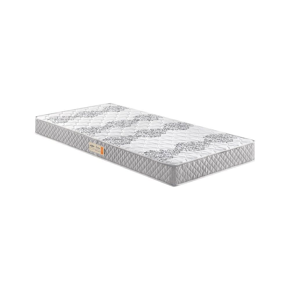 Colchão Solteiro Ecoline Espuma D45 Bordado 88x188x20cm Cinza/Branco