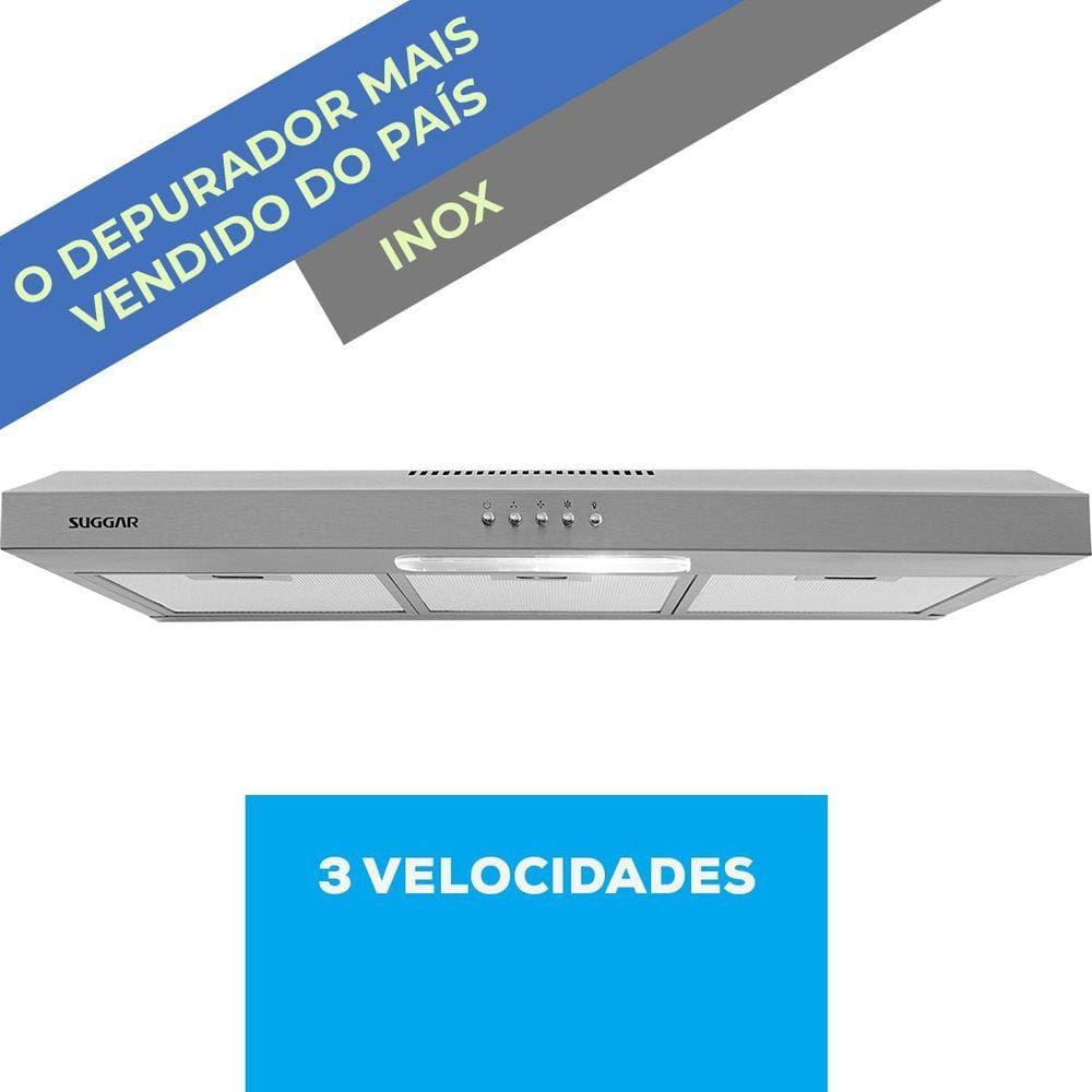 Depurador e Exaustor de ar Slim 80 Cm Inox Suggar