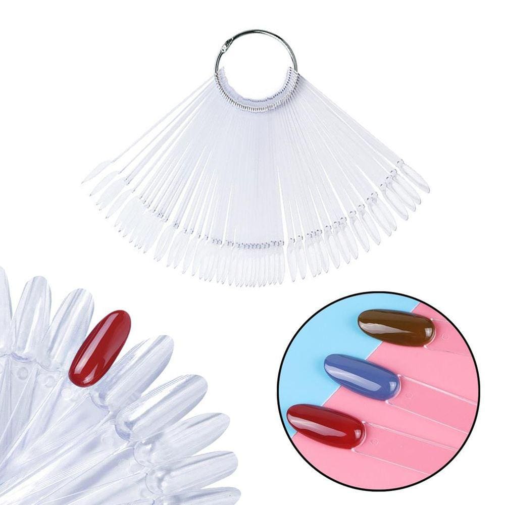 Mostruário de Unhas Transparente Natural com Alça Esmaltes Gel 50 Unidades