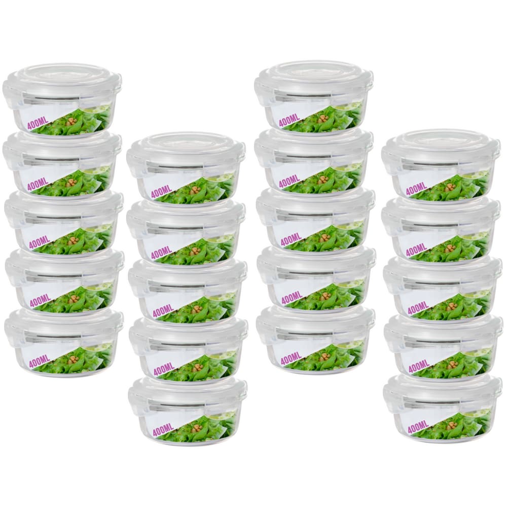 Pote Grão Papinha Tempero Vidro Tampa Não Vaza 400ml- 20 Un