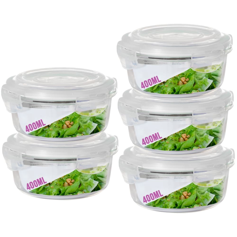 Pote Grão Papinha Tempero Vidro Tampa Não Vaza 400ml- 5 Un