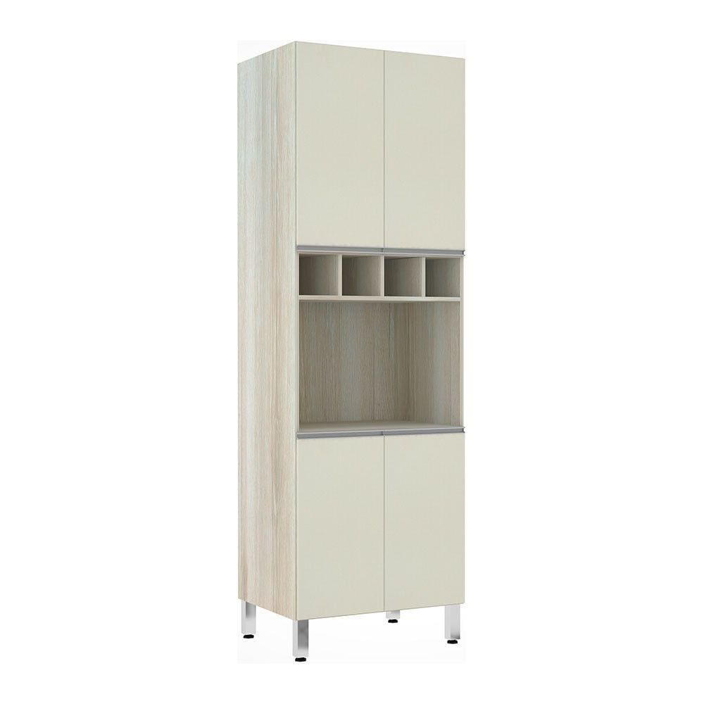 Paneleiro Luciane 70cm Nicho Microondas 4 Portas e 1 Nicho Lis