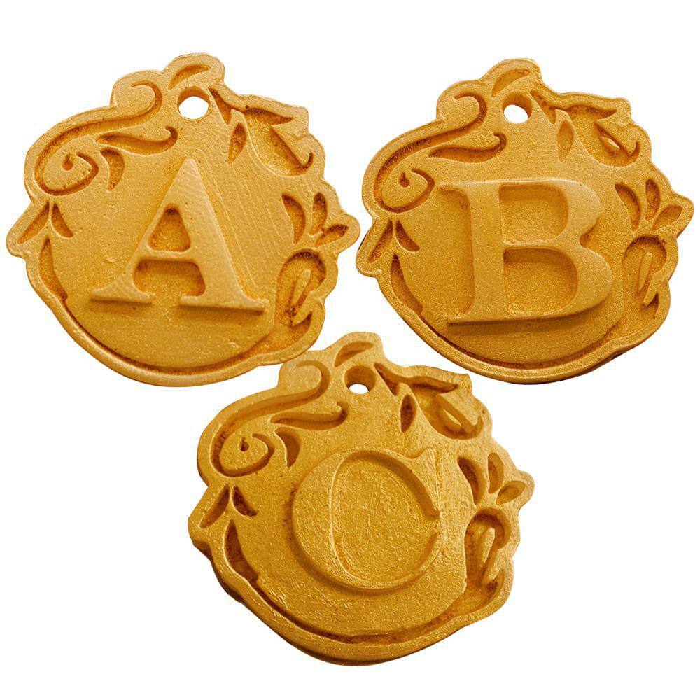 Forma de Silicone Pingente Decorado Letra Ib-1724
