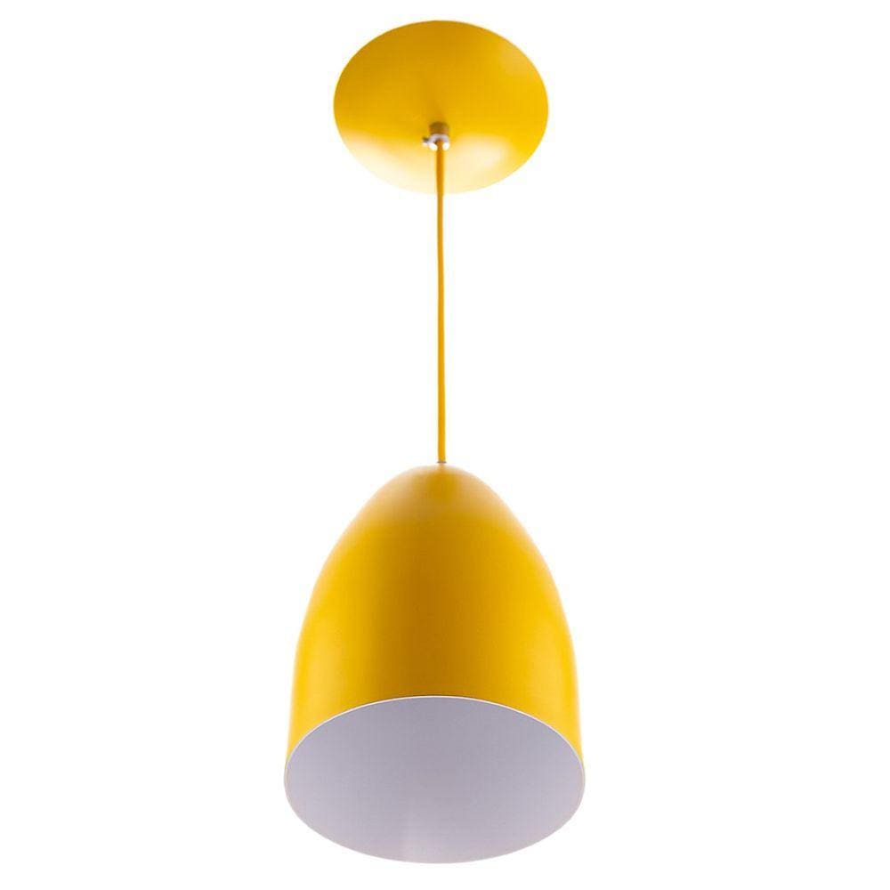 Lustres Pendente Cone Amarelo Sala Cozinha Quarto