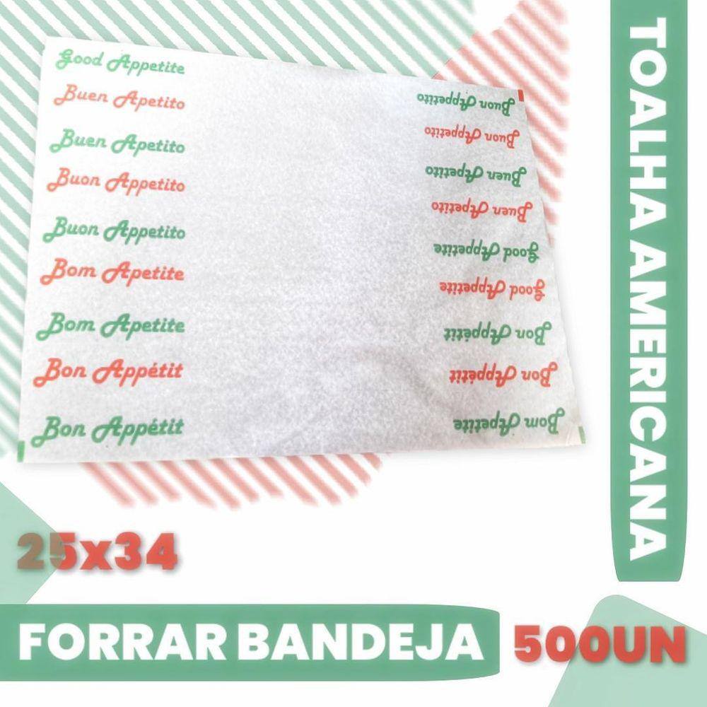Toalha Americana Bom Apetite Impressao Papel Forrar Bandeja