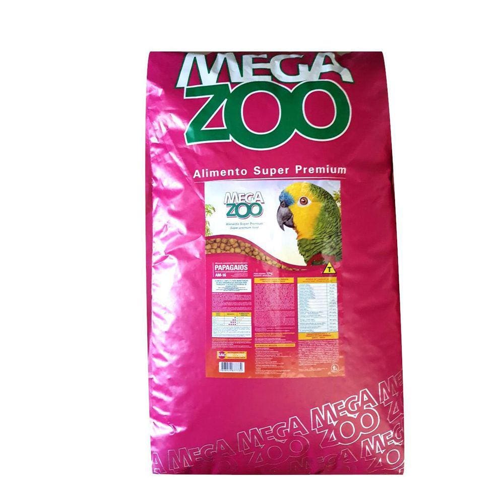 Ração Extrusada Megazoo Regular Bits Papagaio Am-16 12Kg