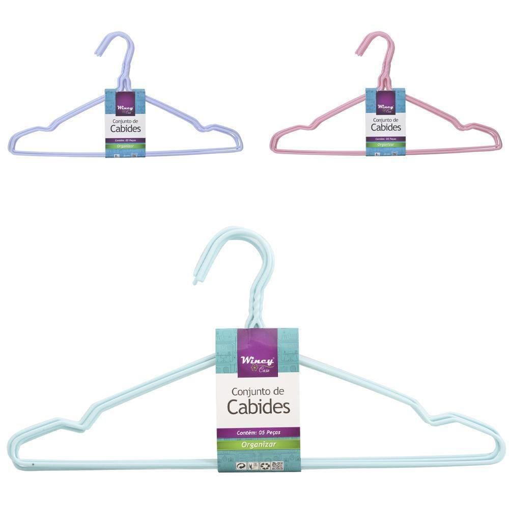 Cabide Roupa De Acrilico Cava 5 Pecas 40X22Cm 3Mm