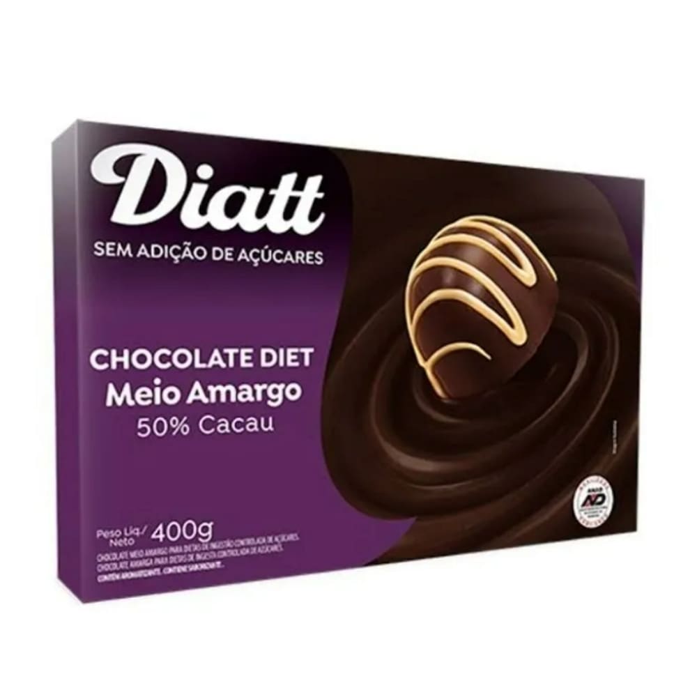 Barra Chocolate Diet Meio Amargo 50% Cacau 500g - Diatt