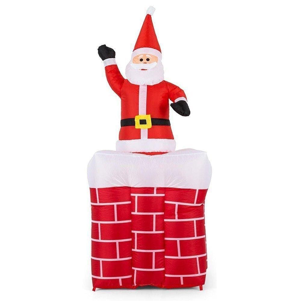 Papai Noel Natal Eletrico Sobe Desce Inflavel Chamine