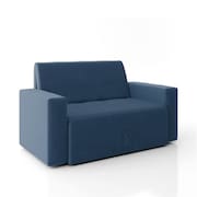 Sofá-Cama 2 Lugares Pratik 5000 Mamflex Azul Suede
