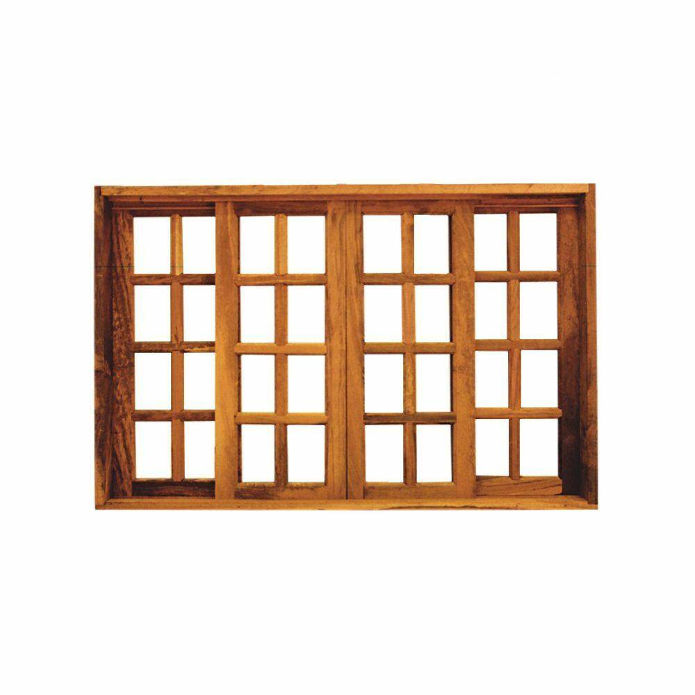 Vitro de Correr 4 Folhas Padrão Imbuia Reto 1.80 x 1.00 C/Ferragens - Hale