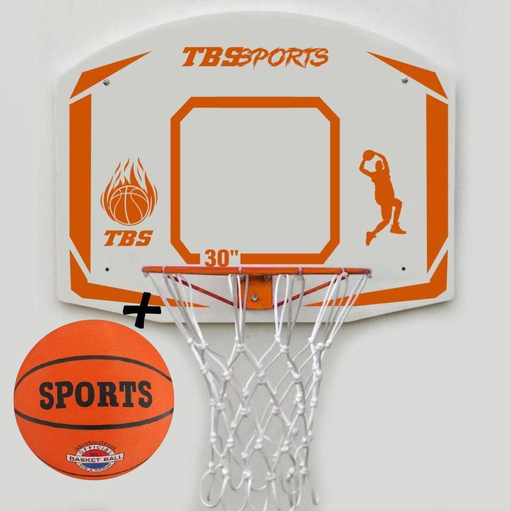 Kit Tabela Basquete À Prova D´água Aro 41cm C/ Rede E Bola