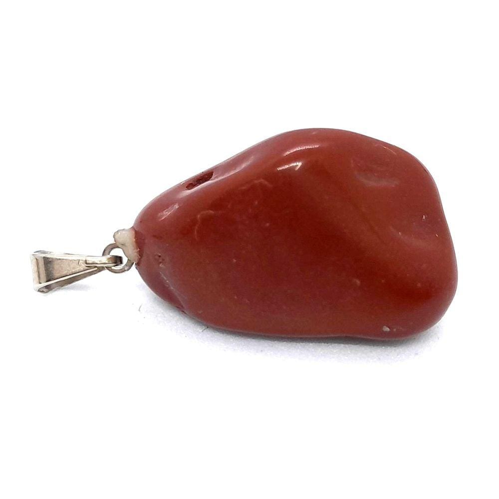 Pingente Jasper Vermelho Pedra Natural Tranquilidade e Cura