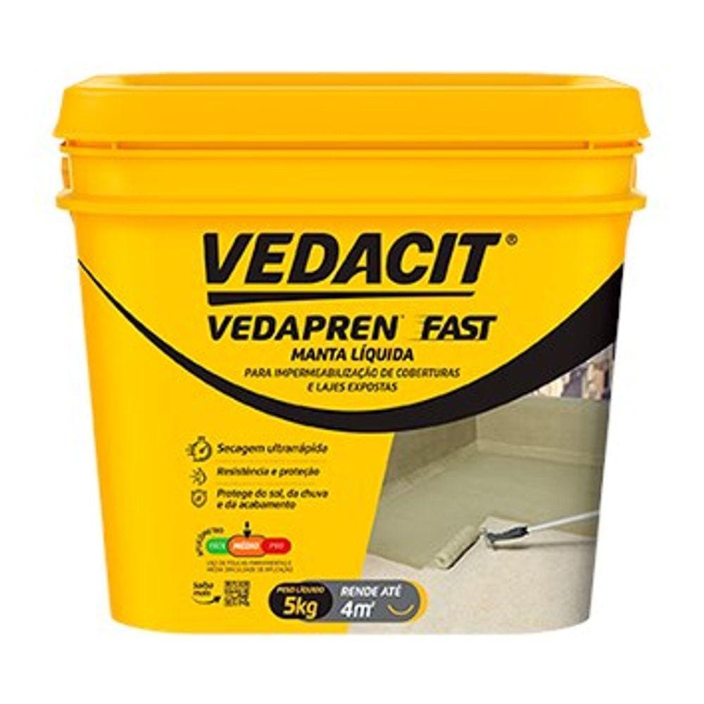 Manta líquida Vedapren Fast branco 5kg Impermeabilizante